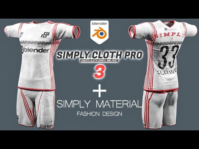 Soccer Shirt in Blender with Simply Cloth Pro and Simply Material