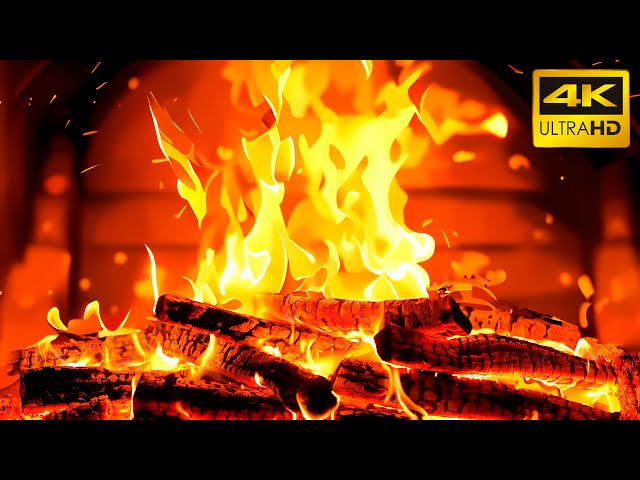 🔥 Relaxing Fireplace Sounds: Serene Hearth Bliss Oasis with Cozy Ambiance and Soothing Logs Video 4K