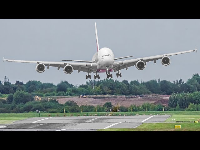 EPIC BAD WEATHER Plane Spotting UP CLOSE at Birmingham Airport [BHX/EGBB]