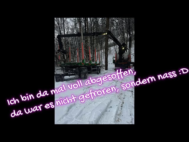 Holz fahren im Schnee mit Kettensägenmassaker Teil 2