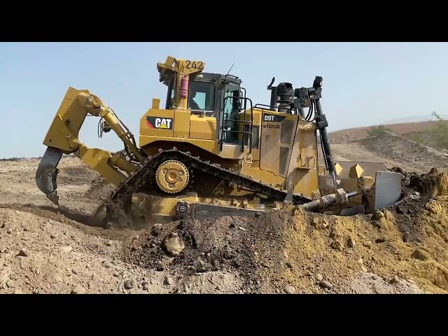 Caterpillar D9T Bulldozer Levelling An Old Mine