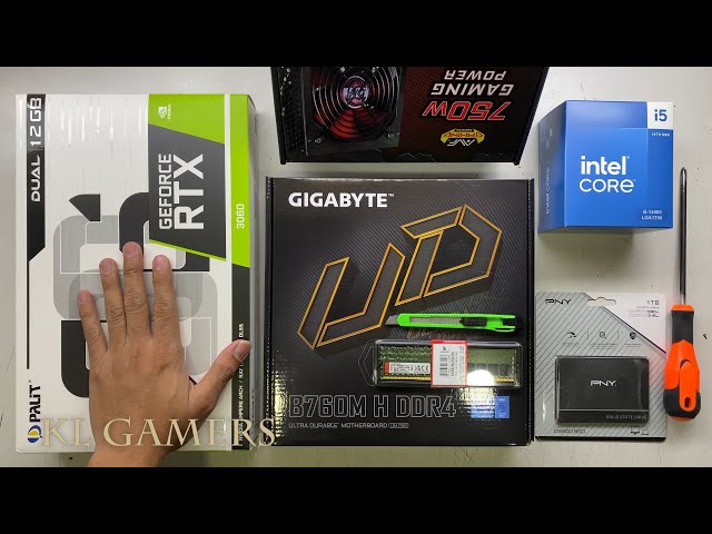 intel 14th Gen Core i5 14400 GIGABYTE B760M H DDR4 Palit RTX3060 Gaming PC Build