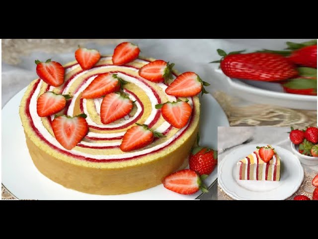 Questa Torta sta Facendo Impazzire il Mondo 😱 🥰  TORTA GIRELLA CON FRAGOLE- Sponge Cake strowberry