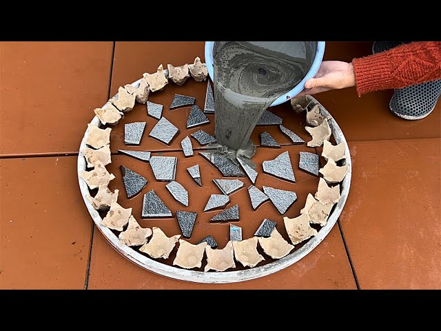 How to Design Table Top And FLower Pots With Ceramic Tiles,Egg Cartons And Cement