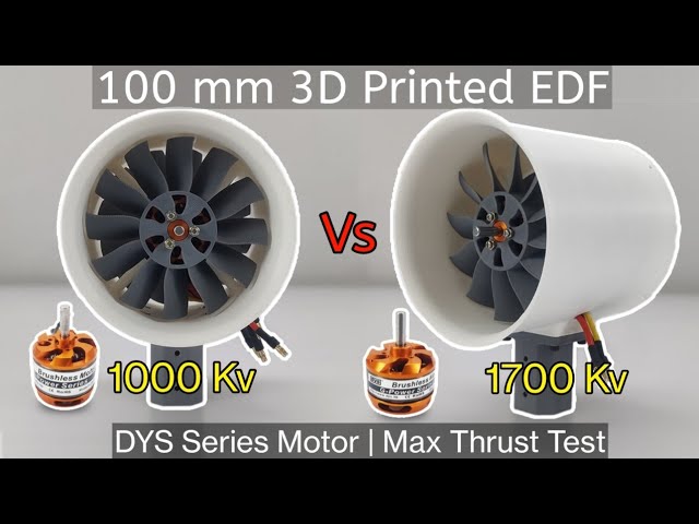 DIY 100 mm Electric Ducted Fan thrust test | 1000 Kv Vs 1700 Kv | 3D Printed | DIY