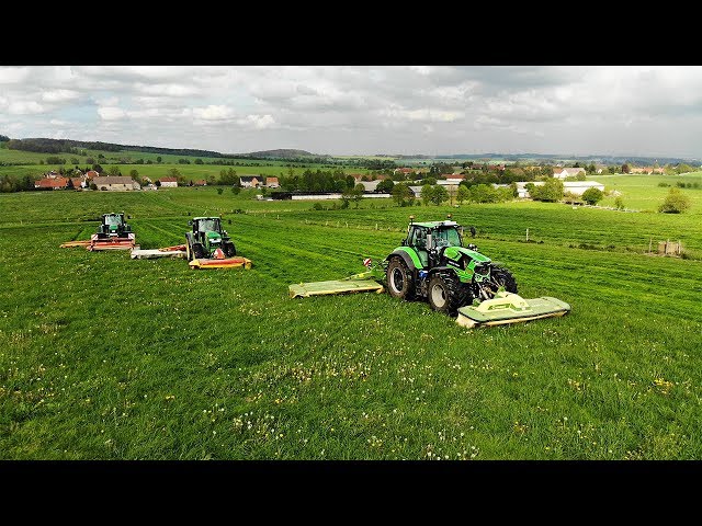Actionreiche Grasmahd! | DEUTZ | JOHN DEERE ▶ Agriculture Germanyy