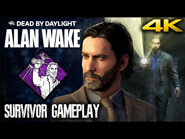 DEAD BY DAYLIGHT - Alan Wake Survivor Gameplay PTB | Vs The Hillbilly - Raccoon City Map (4K 60FPS)