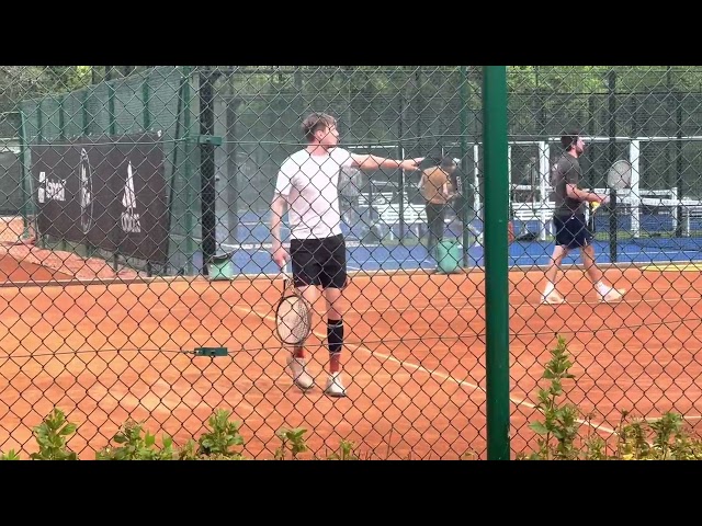 Alexander Bublik practice(and tennis racquet test?)on clay before Madrid Rome and Roland Garros 2023