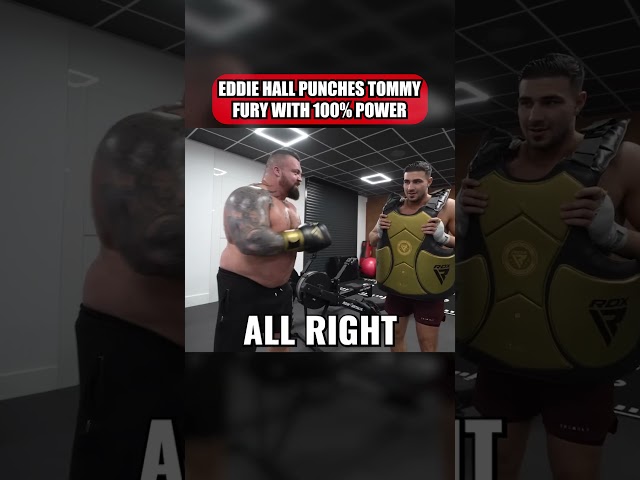 Eddie Hall punches Tommy Fury with full power! #boxing