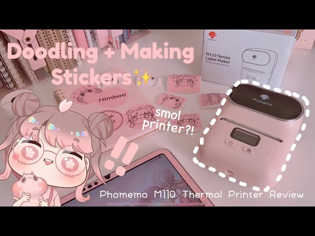 doodling on my iPad Pro + making stickers ✨ unboxing phomemo M110 thermal printer 🌸