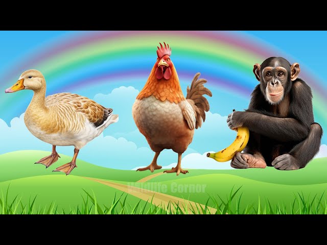 Funny Animal Sounds in 30 Minutes: Goose, Chicken, Monkey, Falcon,... - Animal videos