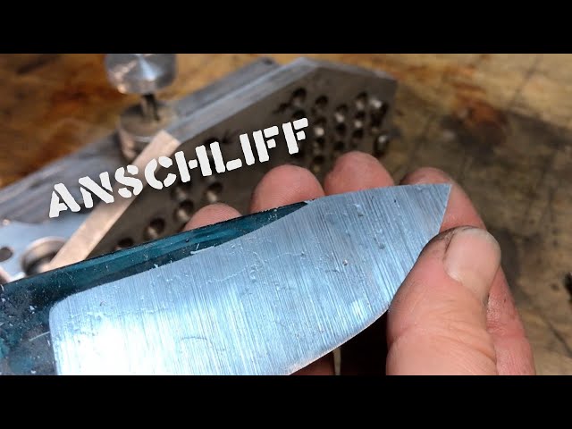 Bevel grinding jig, belt grinder | Knife making series 131