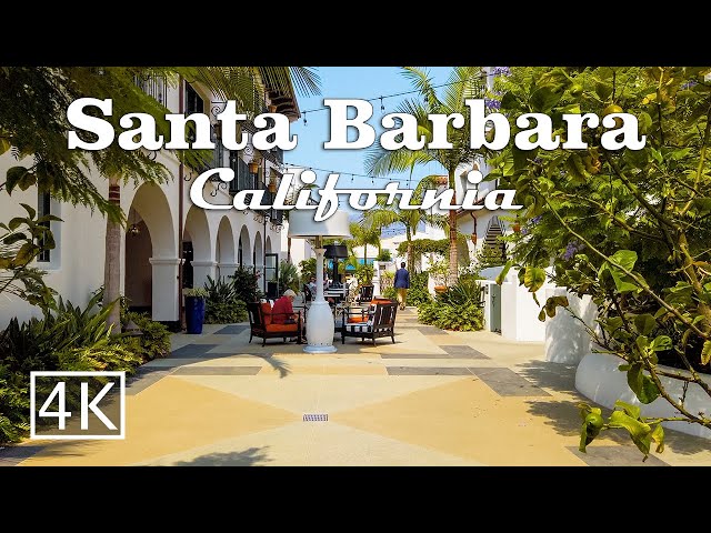 [4K] Santa Barbara Downtown - California - Walking Tour