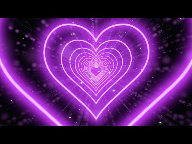 Purple Light Color💜Neon Lights Love Heart Tunnel Background | Animated Background Video Loop 3 Hours