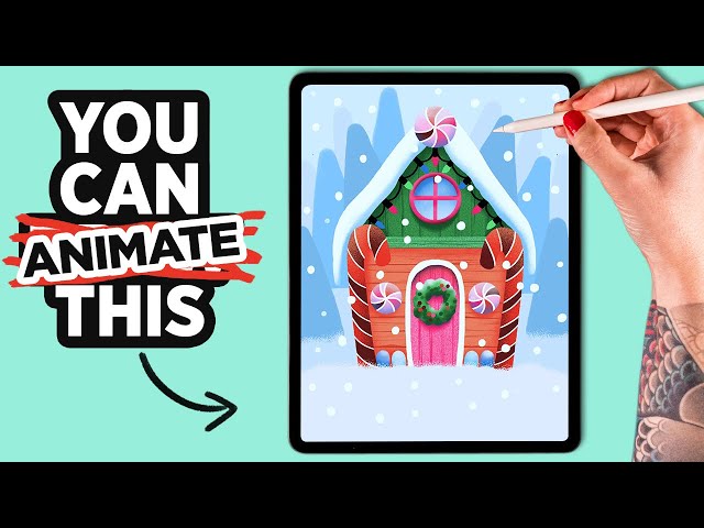 You Can Animate This GINGERBREAD HOUSE in PROCREATE - Easy Beginner Tutorial