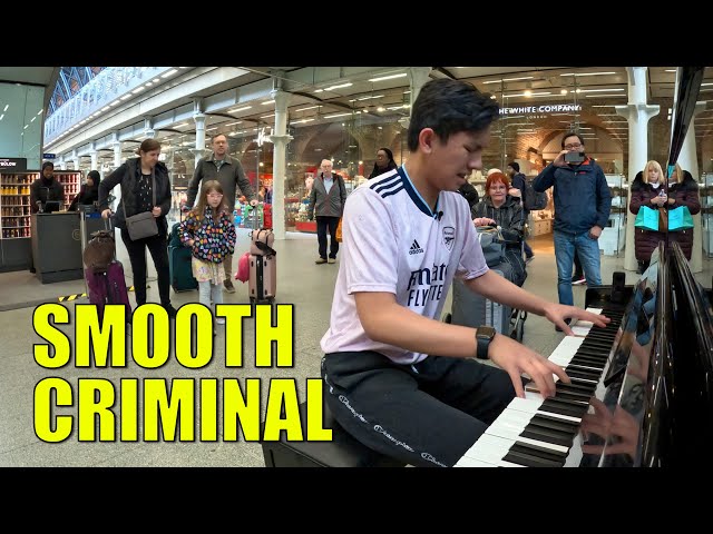 When I Play Michael Jackson Smooth Criminal on BROKEN PIANO in Public | Cole Lam