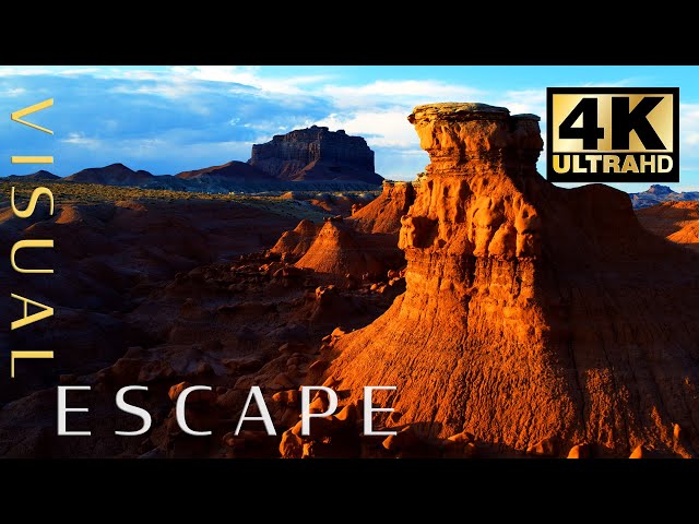 Deserts of Southern Utah in 4K Drone Fly By - 67 minutes of Relaxing and Calming Music