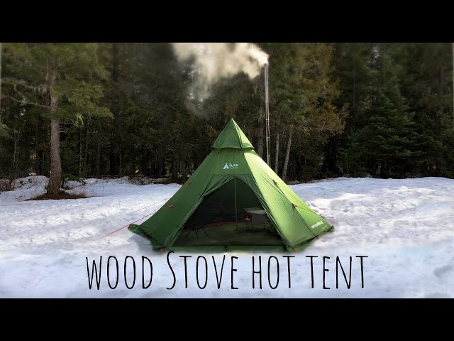 Winter Camping In Hot Tent | Cooking Pasta Dish On Wood Stove