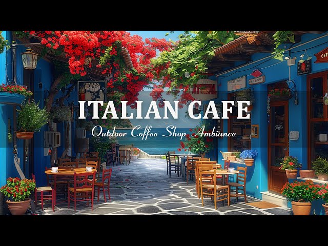 Morning Coffee Shop Ambience with Outdoor ☕ Relaxing Jazz Music for Positive Mood