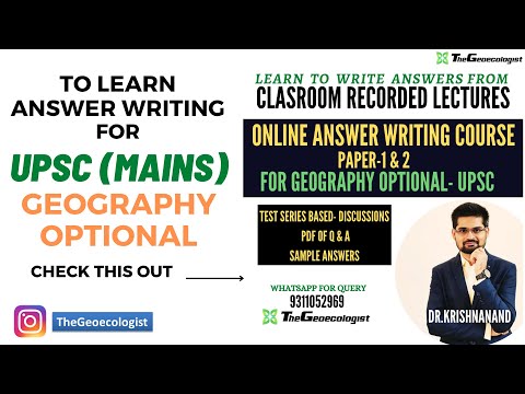 Answer Writing - Geography Optional- UPSC
