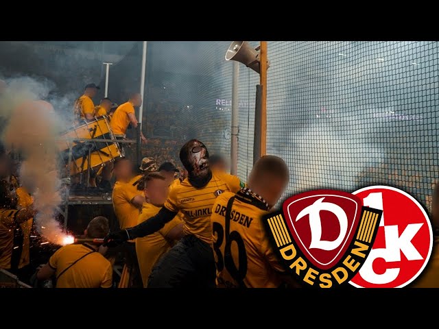 Dynamo-Fans Chaos Mit Feuerten Pyrotechnik Auf Den Rasen (Dynamo Dresden - FC Kaiserslautern 0:2)