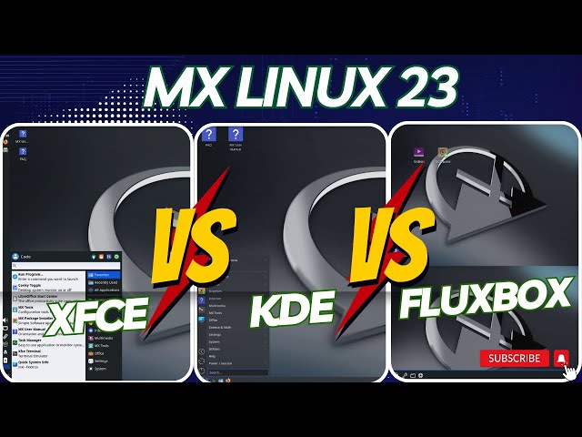 MX Linux 23 : XFCE vs KDE plasma vs Fluxbox (RAM Consumption)