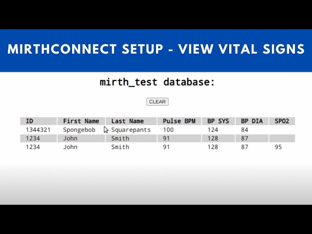 MirthConnect Setup - View vital signs with a webpage