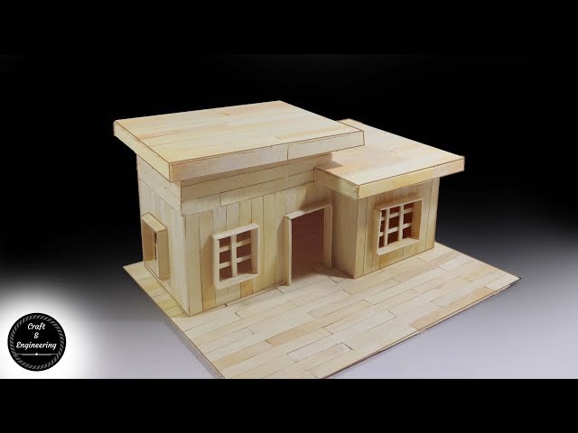 How to make Modern House with popsicle sticks