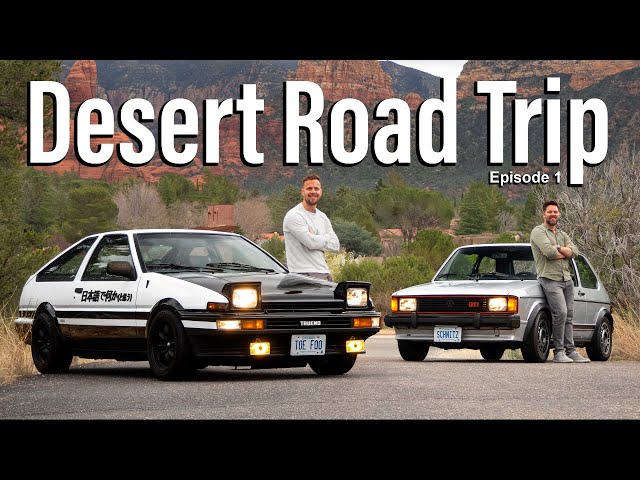 1,000 Miles Across the Desert in OUR Toyota AE86 and GTI // Road to Enlightenment Ep.1
