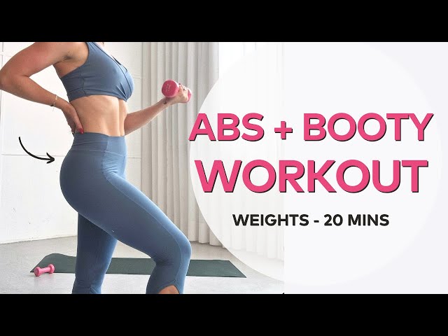 Abs + Booty Home Workout With Weights - 20 Mins