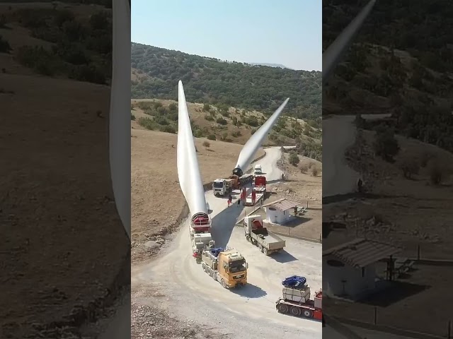 Transporting Huge Wind Turbine Blades With Blade Lifts - #shorts