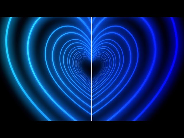 Color Changing Heart Tunnel🩵💙Blue Heart Background | Heart Wallpaper Video 4 Hours