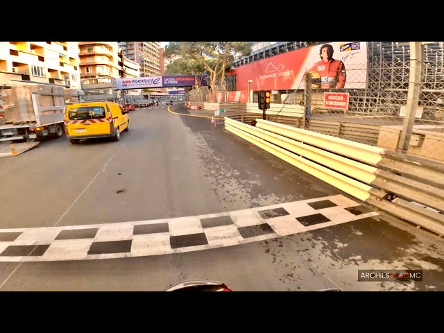 The Monaco race circuit before the Grand Prix E-Prix 2024 begin - Scooter Tour -4KHD