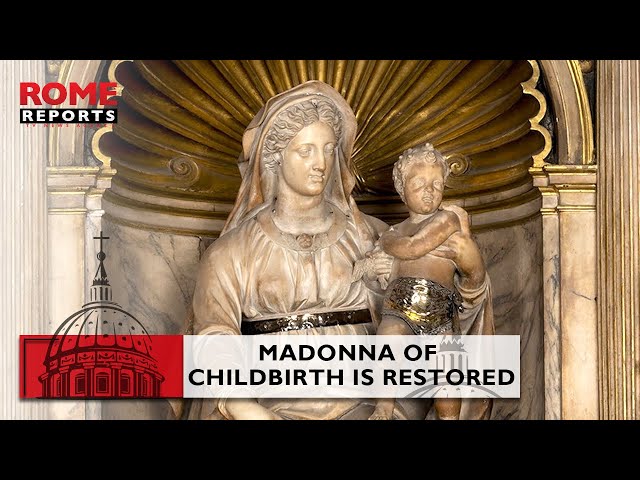 Renaissance statue of the  Madonna of Childbirth  in Rome restored to former glory