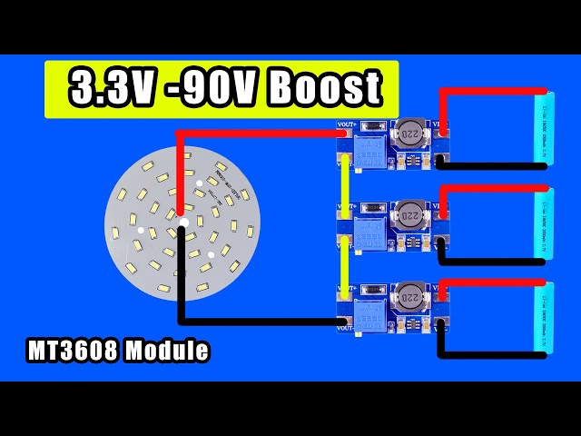 How to Make MT3608 DC DC Booster | 3X MT3608 = 90 Volt Output
