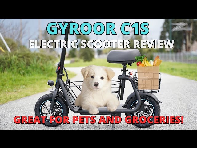 Best Sitting Electric Scooter for Pets and Groceries. Gyroor C1S Escooter Review 15% off