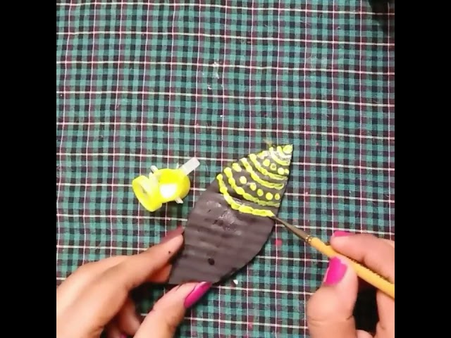 Cardboard Leaf Painting || Cardboard Craft Ideas #reuseideas #shorts #viralshorts #outofwastecraft