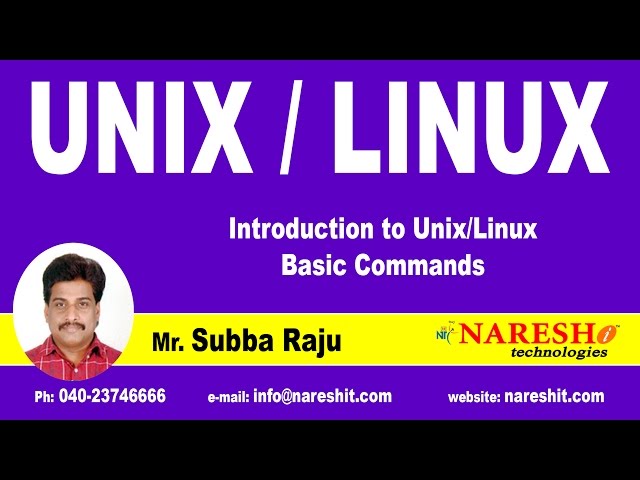 UNIX/Linux - Basic Commands | UNIX Tutorial | Mr. Subba Raju