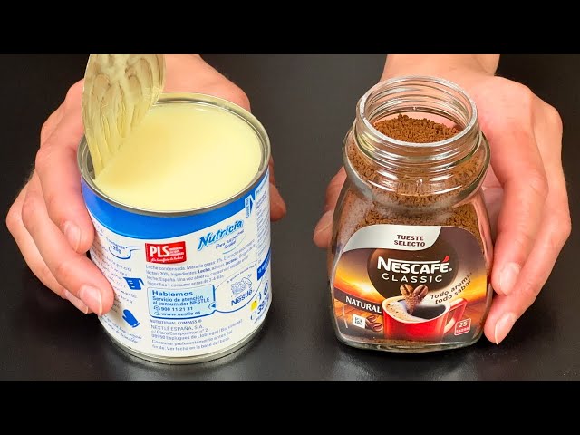Whip up condensed milk with Nescafe! The most delicious dessert of this SUMMER!! In 5 minutes!