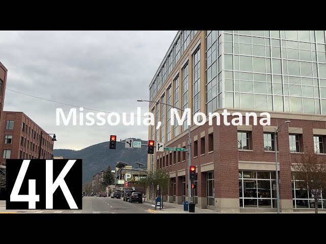 Road Tour of Missoula, Montana in 4K - Driving in Downtown Missoula