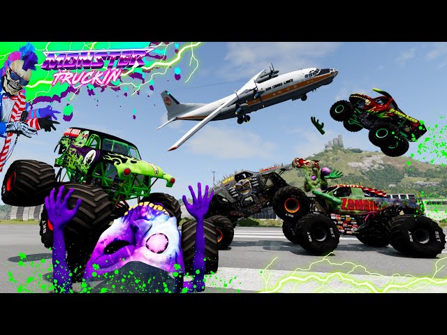 Monster Jam INSANE Racing, Freestyle and High Speed Jumps #35 | BeamNG Drive | Grave Digger
