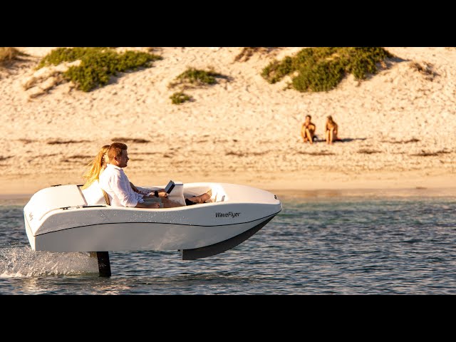 WaveFlyer the World's First Hydrofoil electric boat to Surf Waves!
