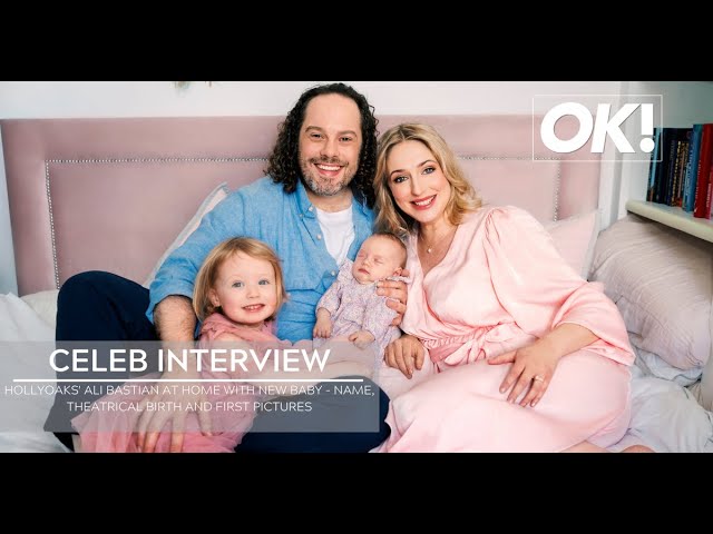 Hollyoaks' Ali Bastian at home with new baby