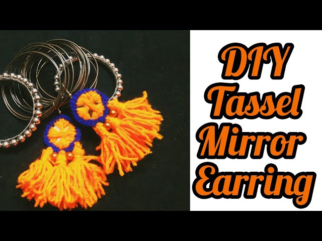 DIY Tassel Trendy Mirror Earring || How To Make Embroidery Earring At Home