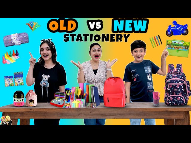 OLD VS NEW STATIONERY CHALLENGE | Family Comedy Challenge | Back To School | Aayu and Pihu Show