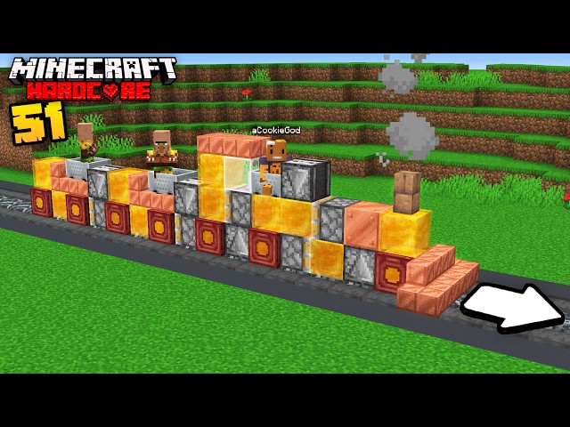 I Built a Working Train in Minecraft Hardcore