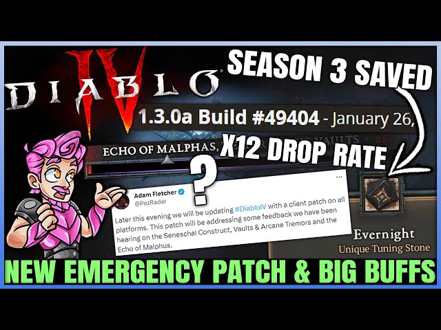 Diablo 4 - PATCH CONFIRMED: BIG Seneschal Leveling Speed Buff, Unique Drop Rate Reveal & More!