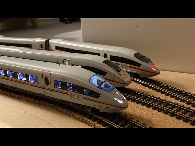UNBOXING pociągu ICE 3 ”Railbow”🚆 w skali H0 Trix 22784 oraz przejazd na makiecie wraz z ICE 4 Piko