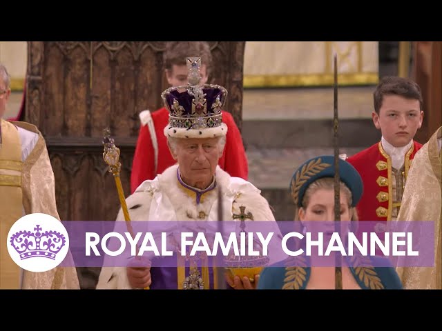 'God Save the King' Plays for the First Time as Charles wears Imperial State Crown