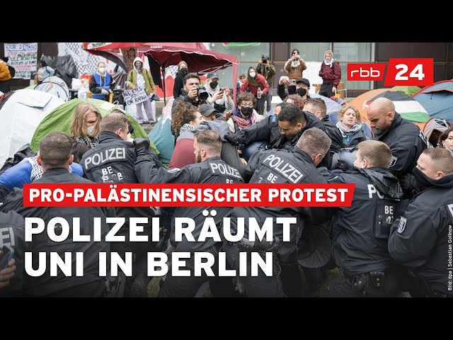 Pro-Palästina-Studenten besetzen FU Berlin – Polizei räumt Protestcamp